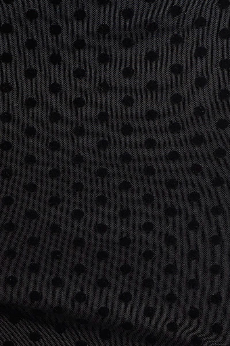 Black Short Sleeve Spot Mesh Bodysuit - Image 6
