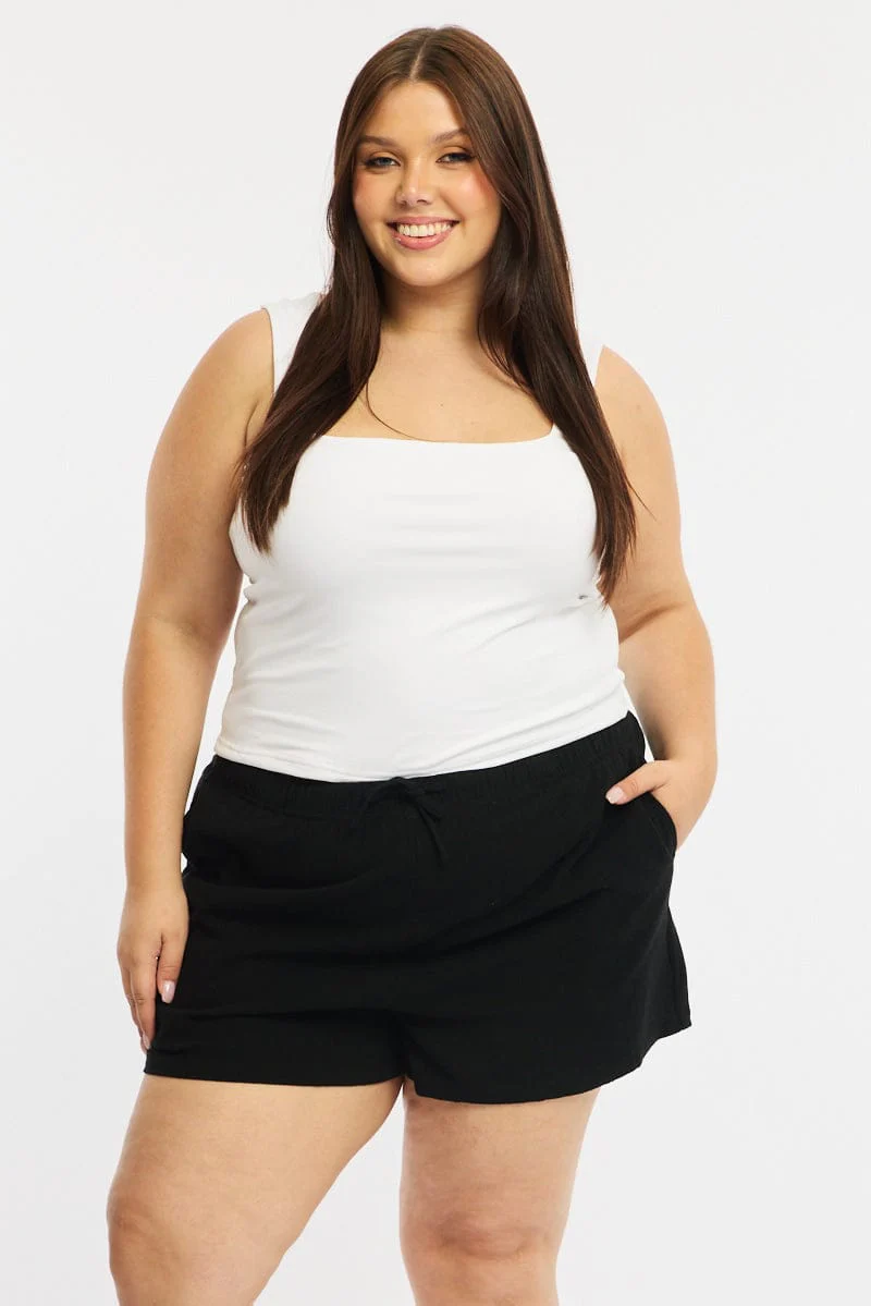 Black Shorts Elastic Waist