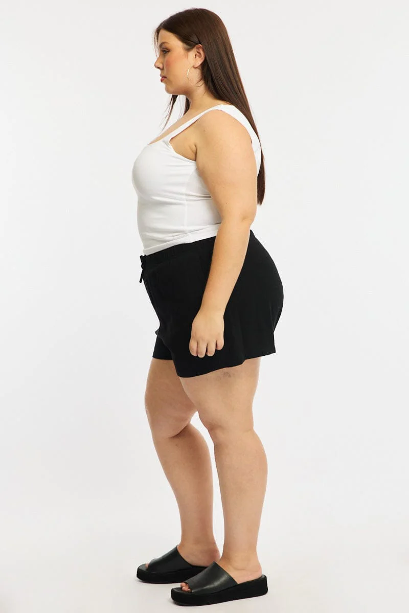 Black Shorts Elastic Waist - Image 4