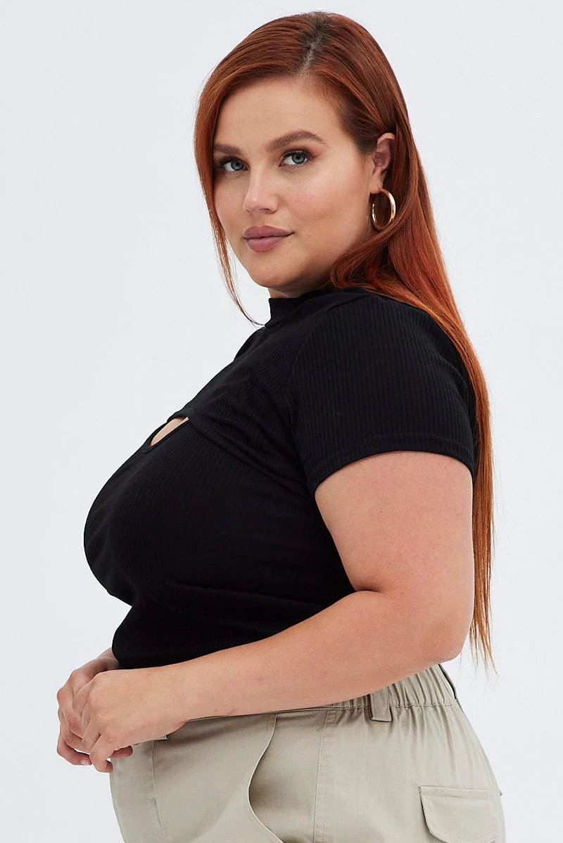 Black Shrug Top Two Piece Rib Jersey - Image 4