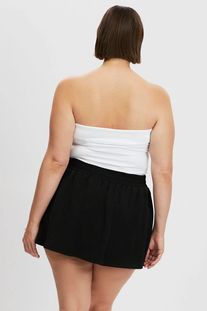 Black Side Stripe Mini Skort Skirt - Image 5