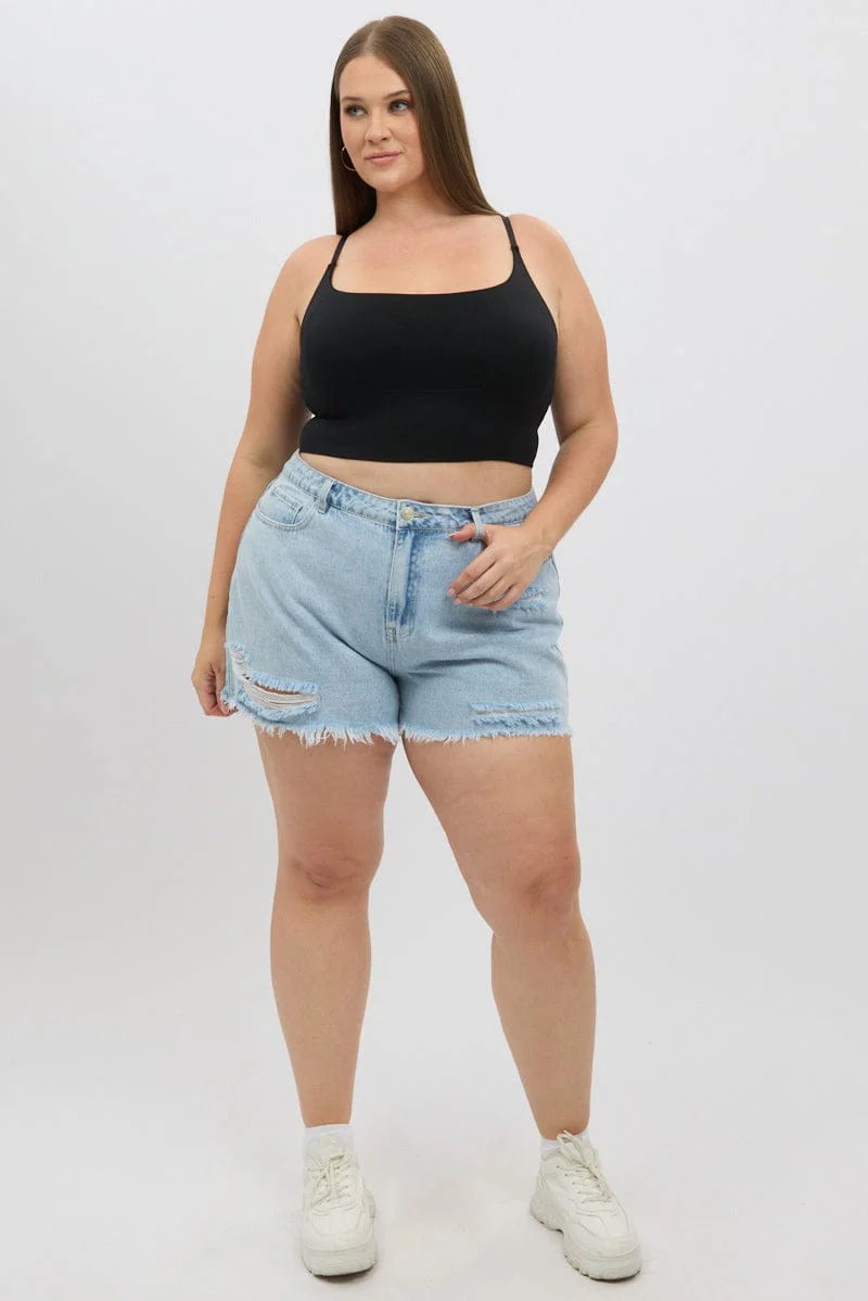 Black Singlet Round Neck Seamless - Image 2