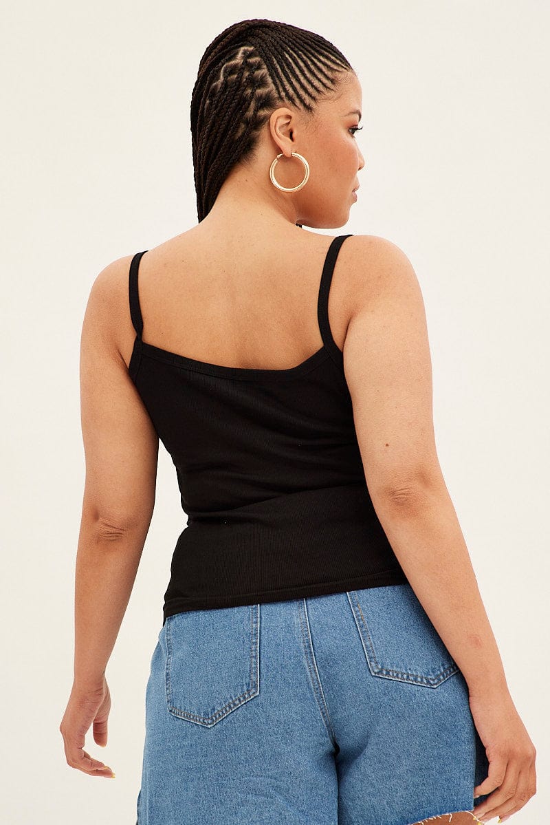 Black Singlet Top Scoop Neck - Image 5