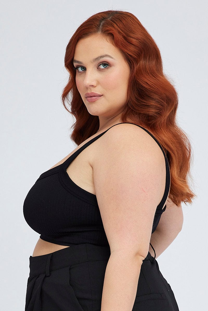 Black Singlet Top Seamless - Image 4