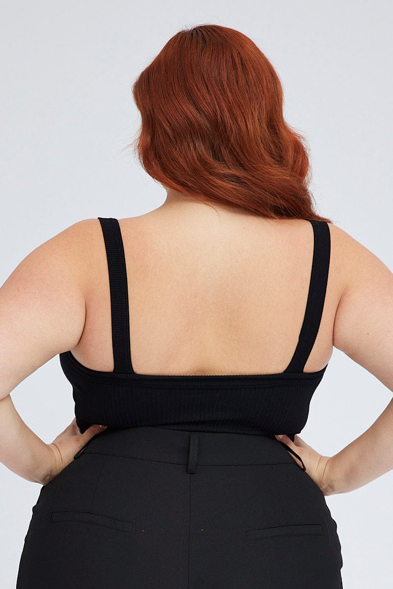 Black Singlet Top Seamless - Image 5