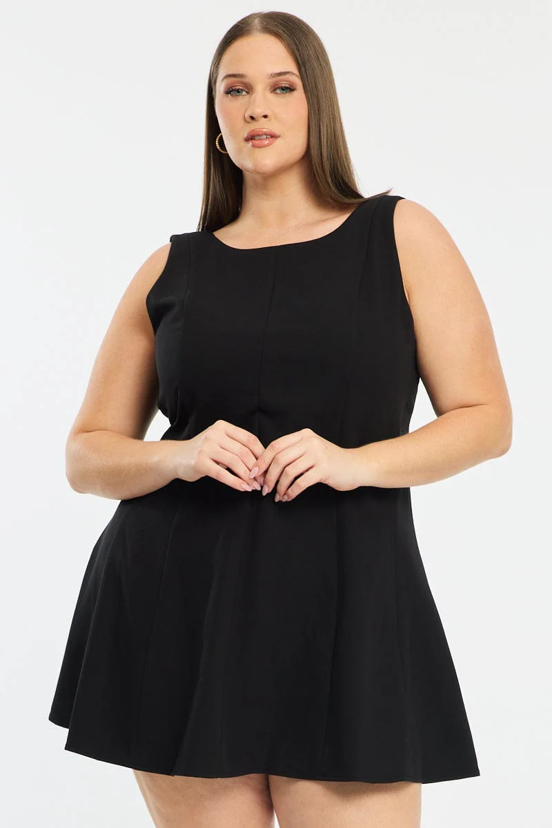 Black Skater Dress Sleeveless