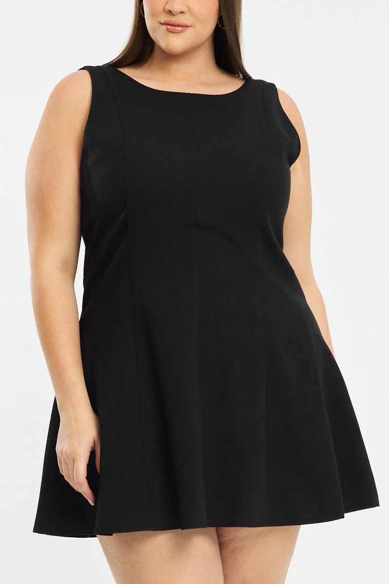 Black Skater Dress Sleeveless - Image 5