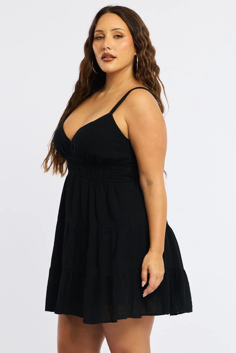 Black Skater Dress Sleeveless - Image 4