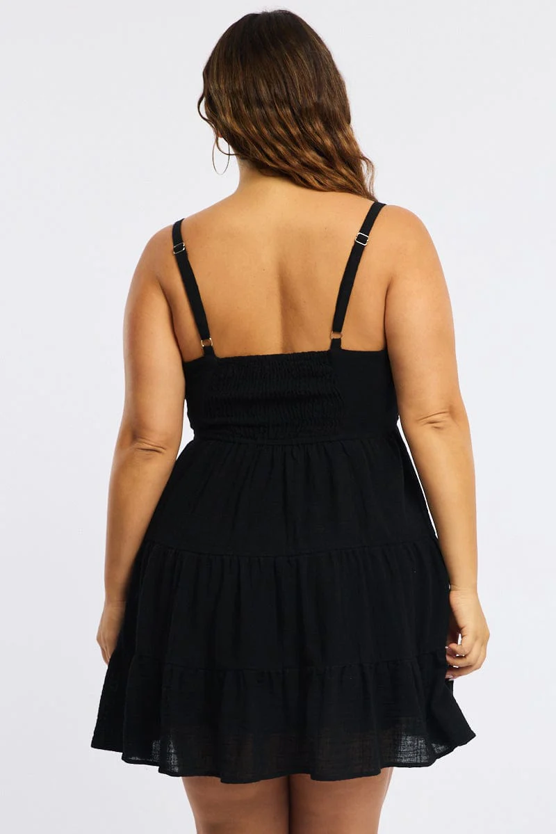 Black Skater Dress Sleeveless - Image 5