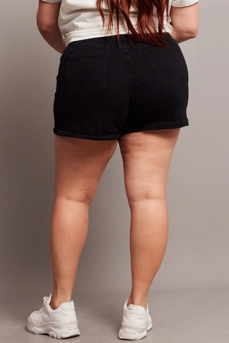 Black Skinny Shorts High Rise - Image 5