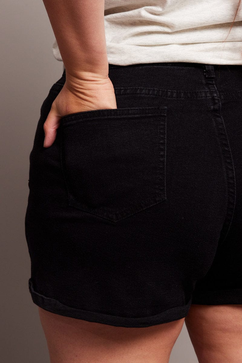 Black Skinny Shorts High Rise - Image 6
