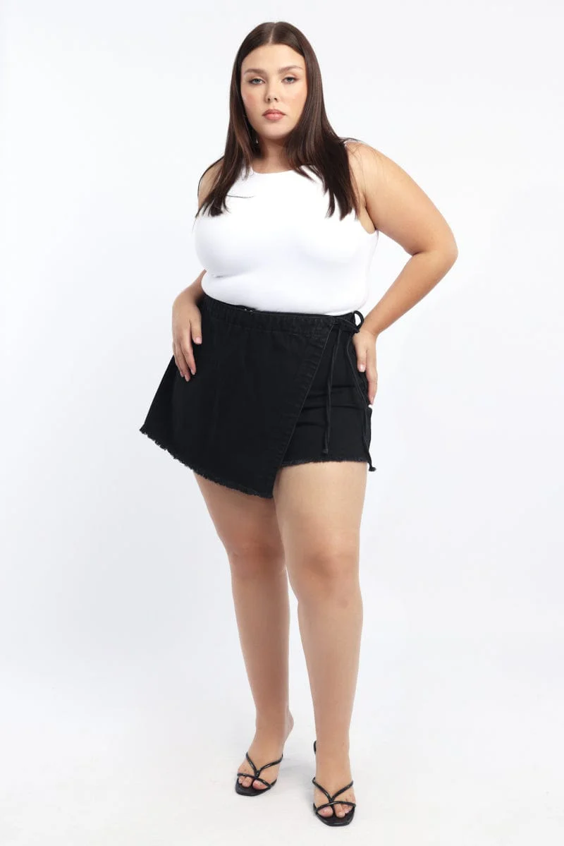 Black Skorts High Rise