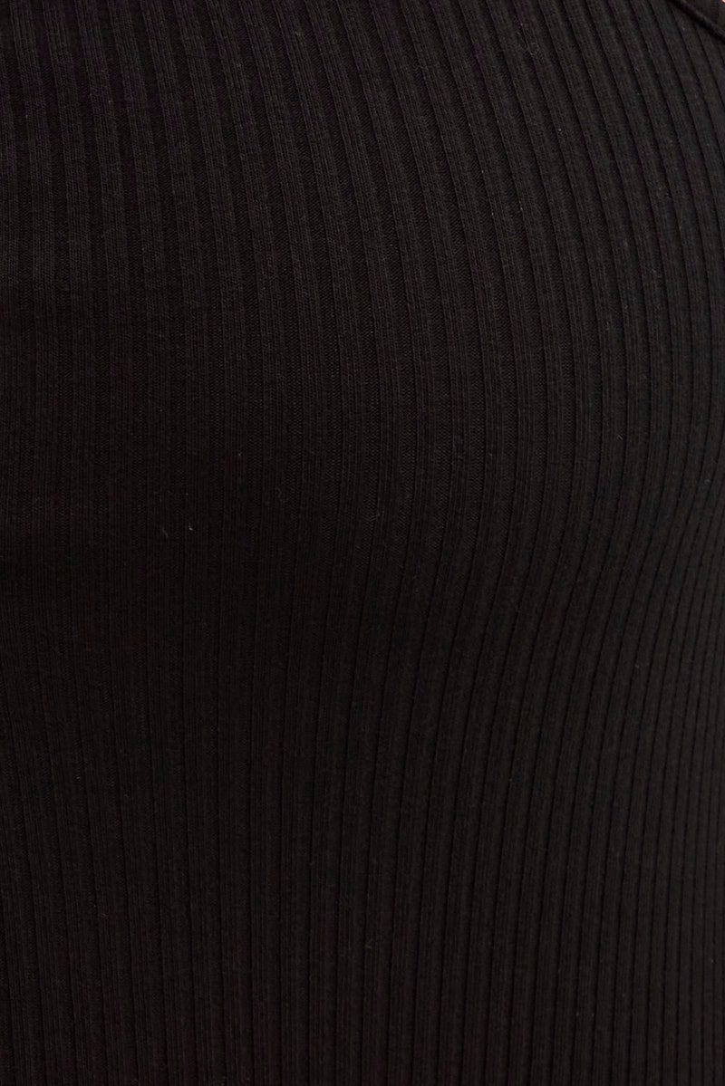 Black Sleeveless Bodysuit Rib Jersey Cutout - Image 6
