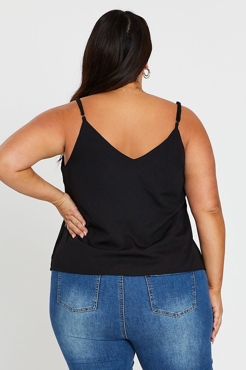 Black Sleeveless Button Cami - Image 5