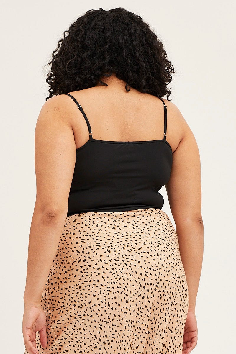 Black Sleeveless Gather Bust Detail Singlet Top - Image 5