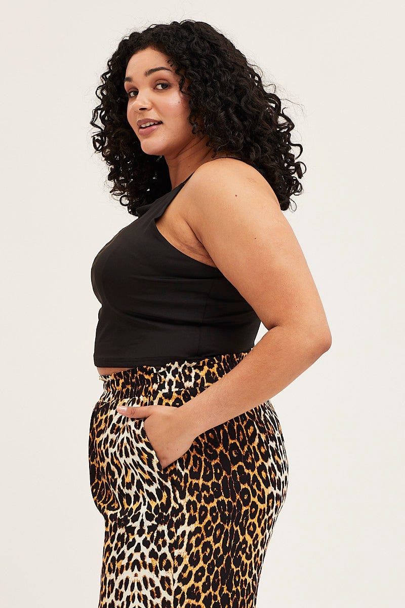 Black Sleeveless High Neck Singlet Top - Image 4