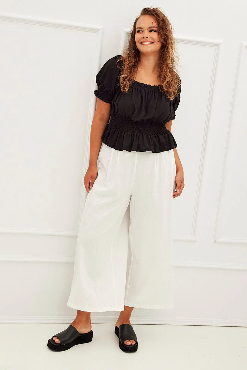 Black Smock Detail Top Square Neck - Image 2