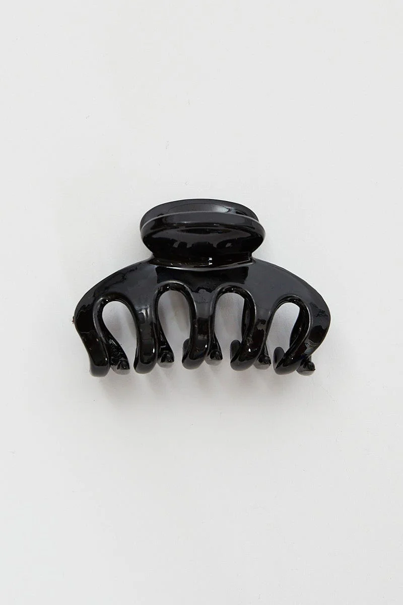 Black Solid Hair Claw Clip