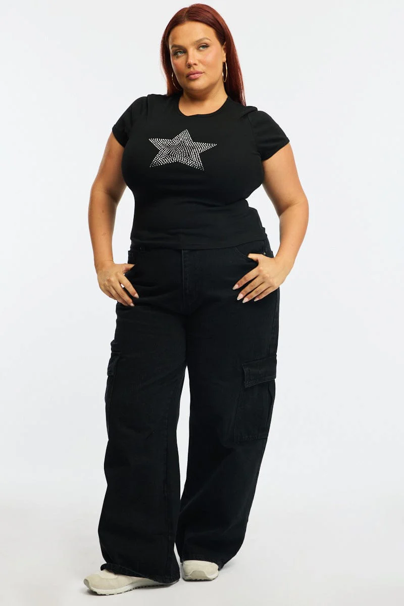 Black Star Baby Tee - Image 2