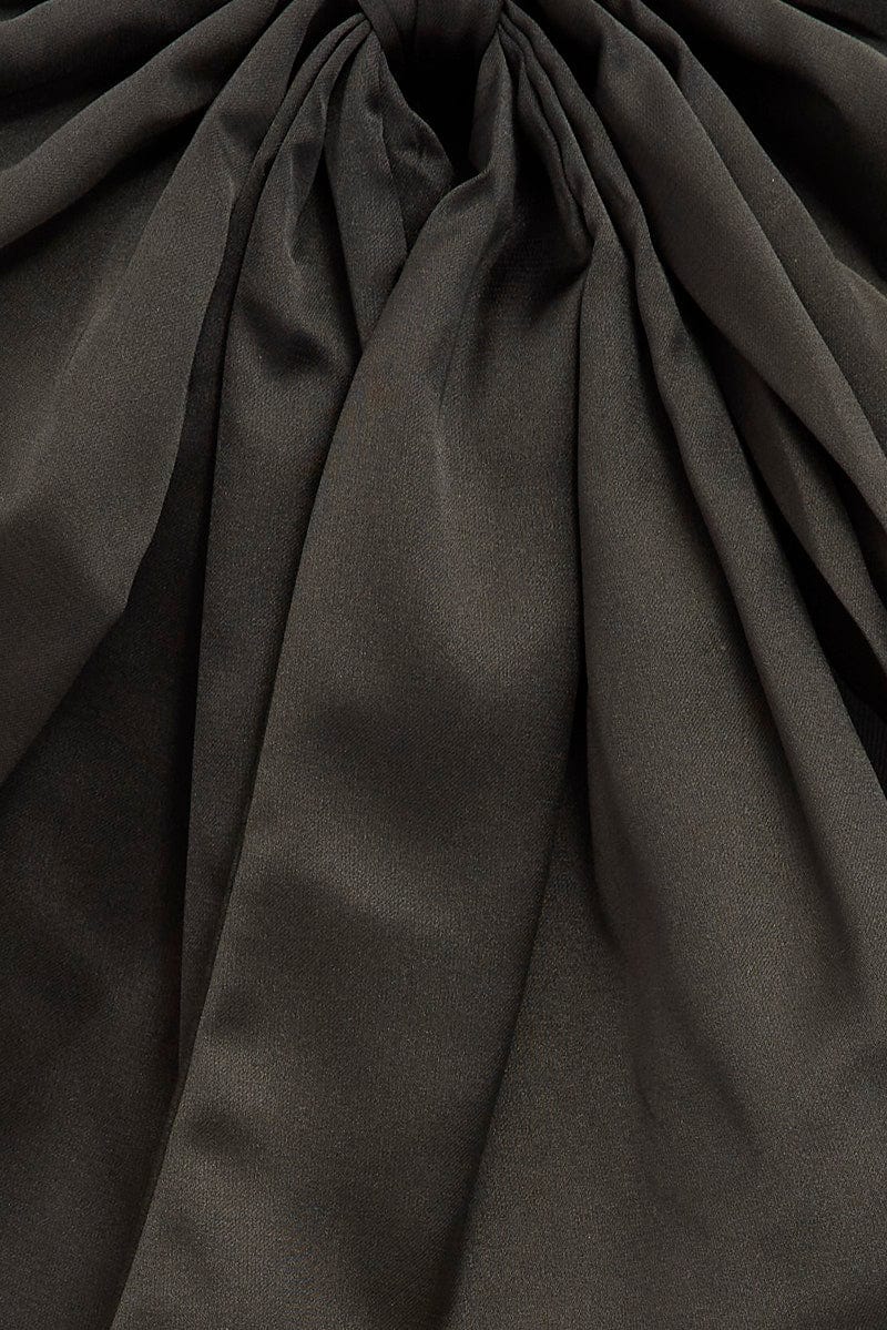 Black Strapless Bow Minidress With Gloves - Image 6