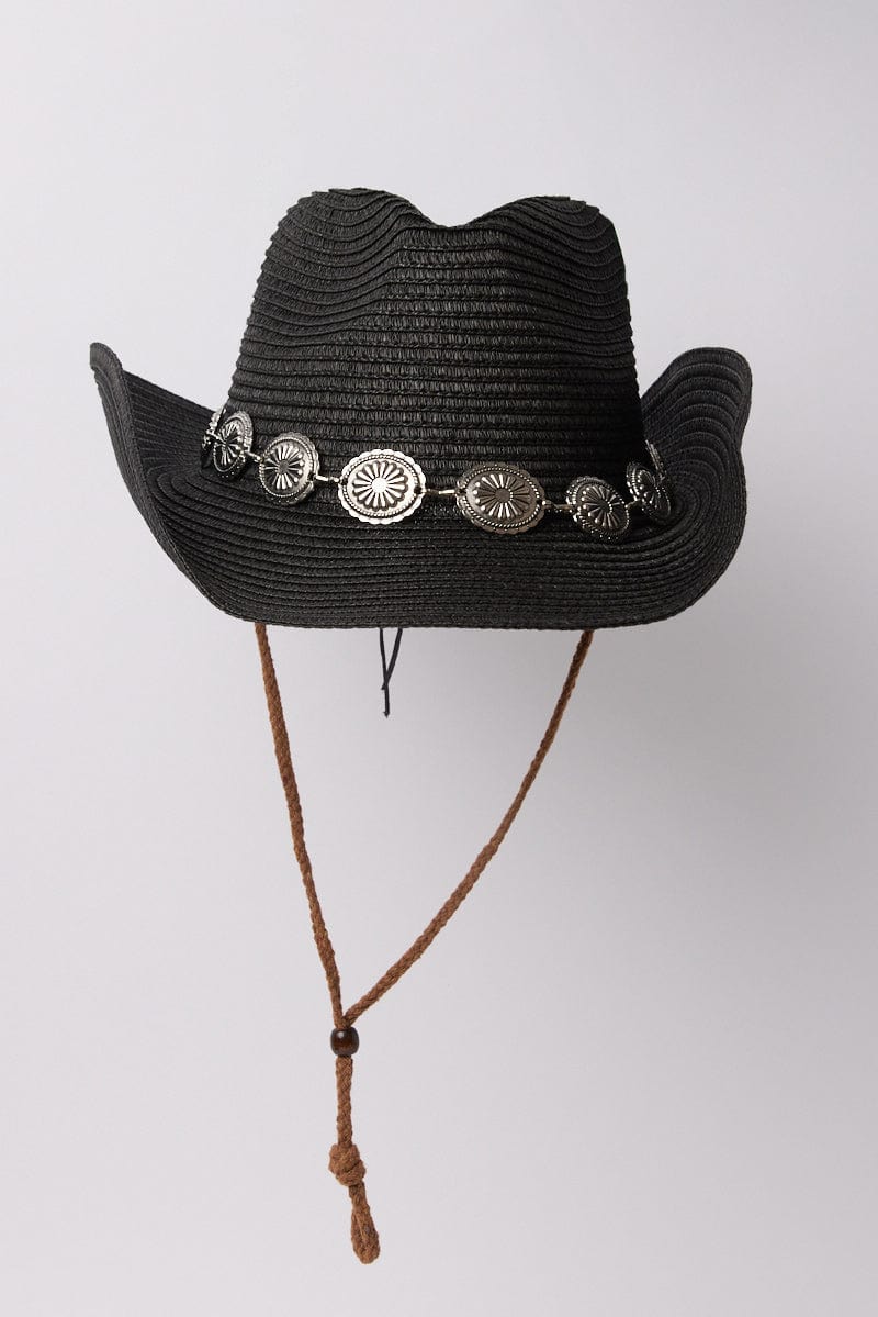 Black Straw Cowboy Hat