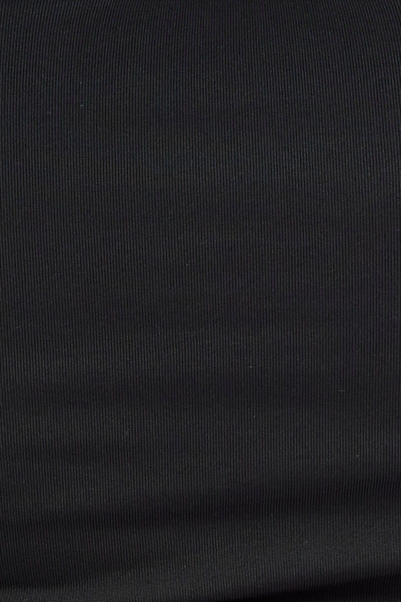 Black Stretch Corset Top Hook And Eye Front Cropped - Image 6