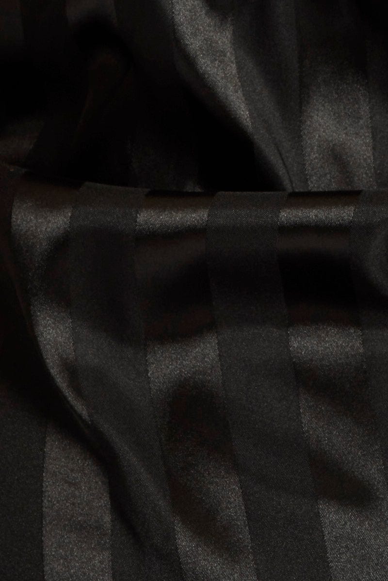Black Stripe Cami Pyjama Set Contrast Piping Satin Pj Set - Image 6