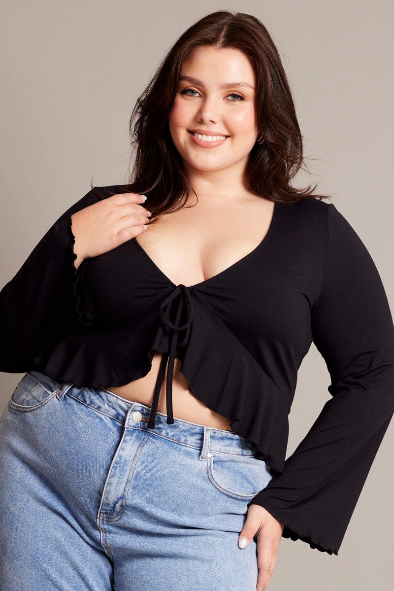 Black Supersoft Bolero Tie Top Jacket - Image 3