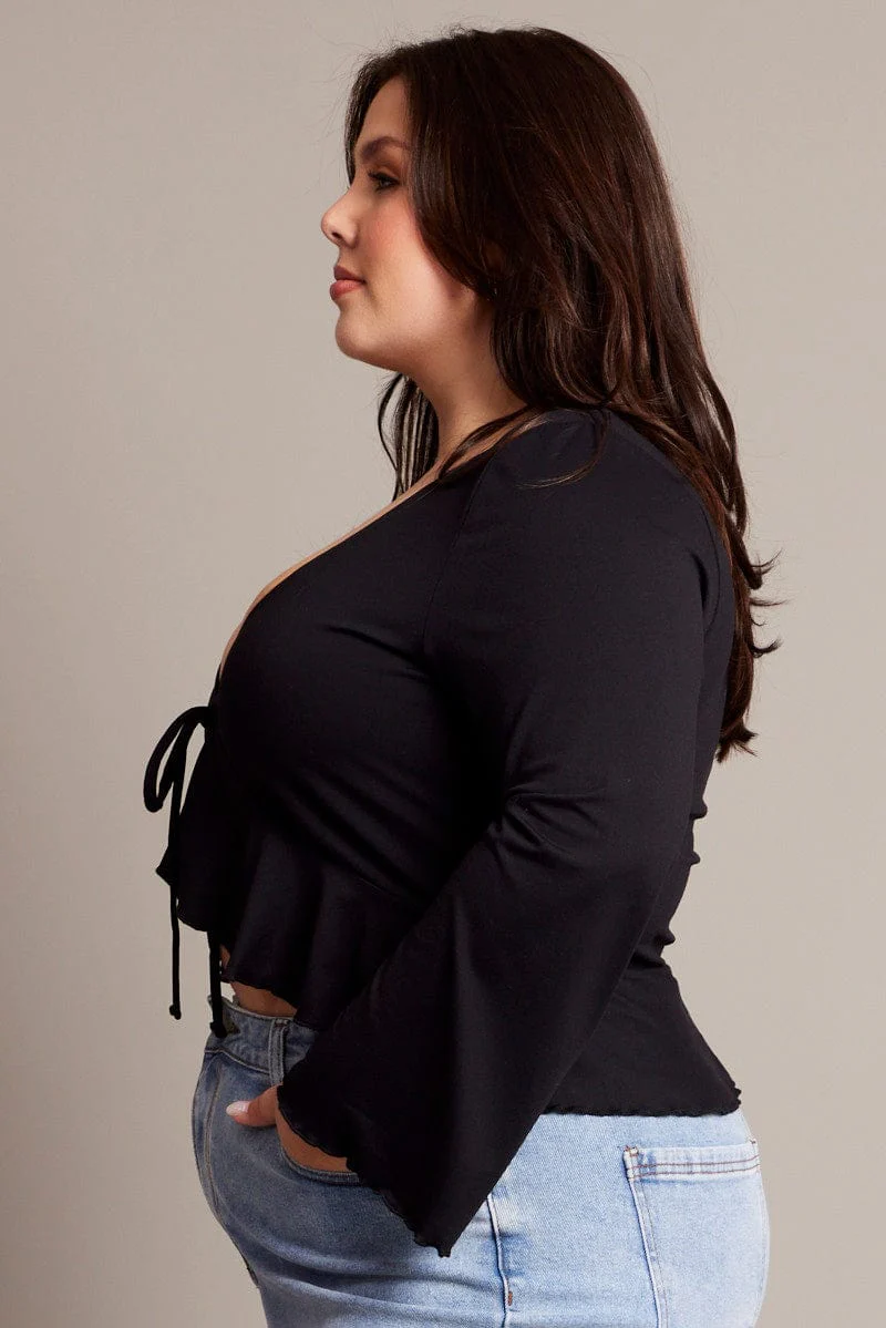 Black Supersoft Bolero Tie Top Jacket - Image 4