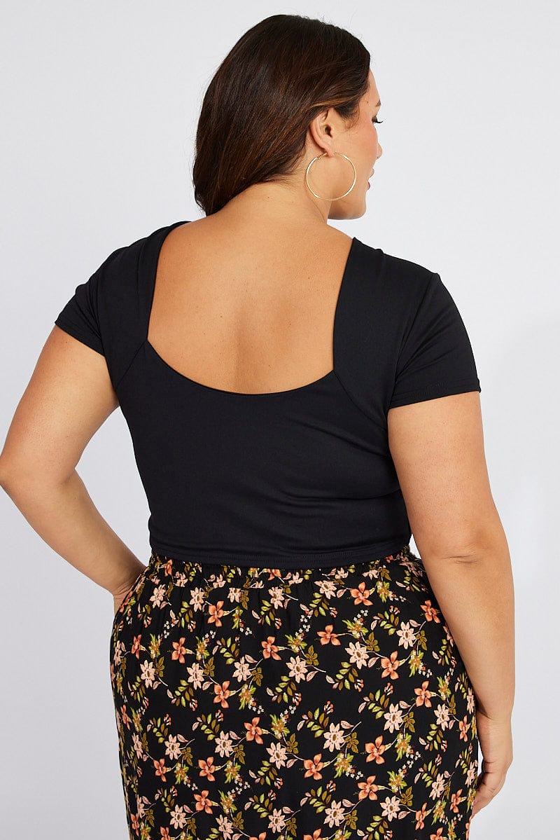 Black Supersoft Top Short Sleeve Backless - Image 5
