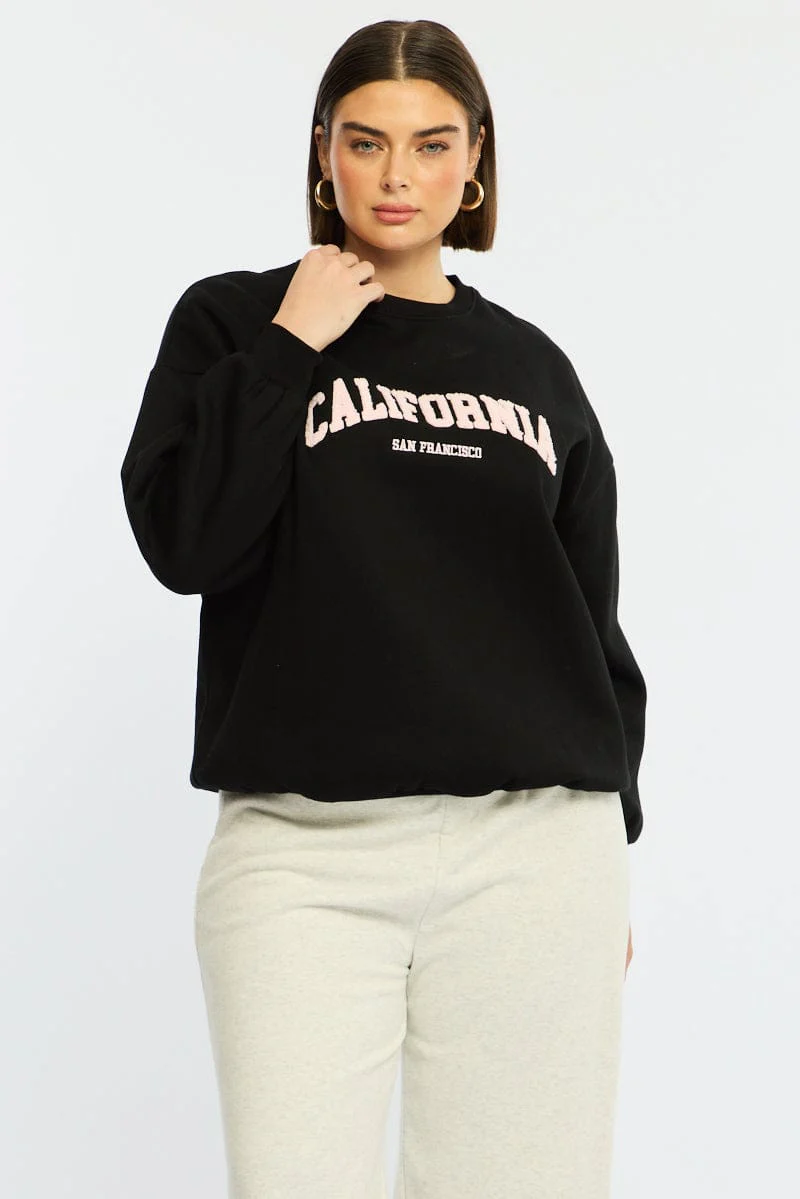 Black Sweat Top Long Sleeve - Image 3