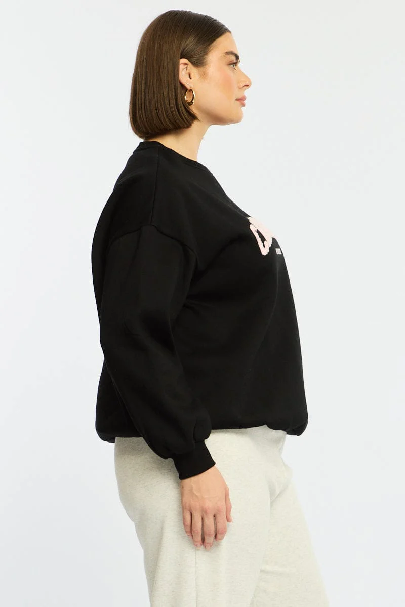 Black Sweat Top Long Sleeve - Image 4