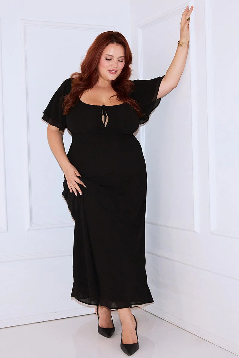 Black Sweetheart Neck Bias Maxi Dress - Image 2