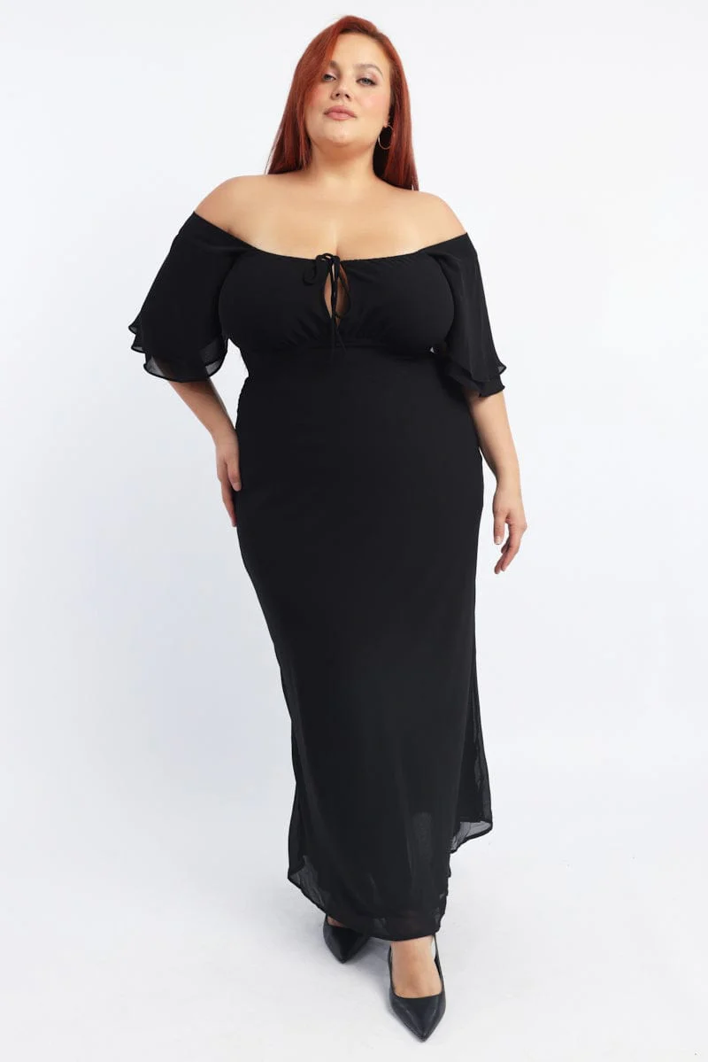 Black Sweetheart Neck Bias Maxi Dress - Image 3