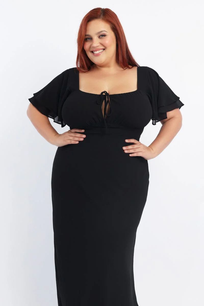 Black Sweetheart Neck Bias Maxi Dress - Image 4
