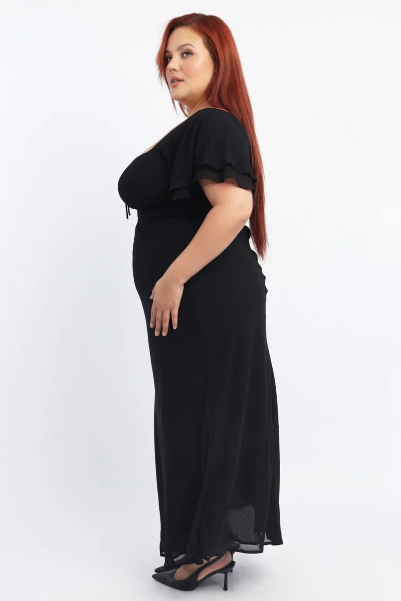 Black Sweetheart Neck Bias Maxi Dress - Image 5