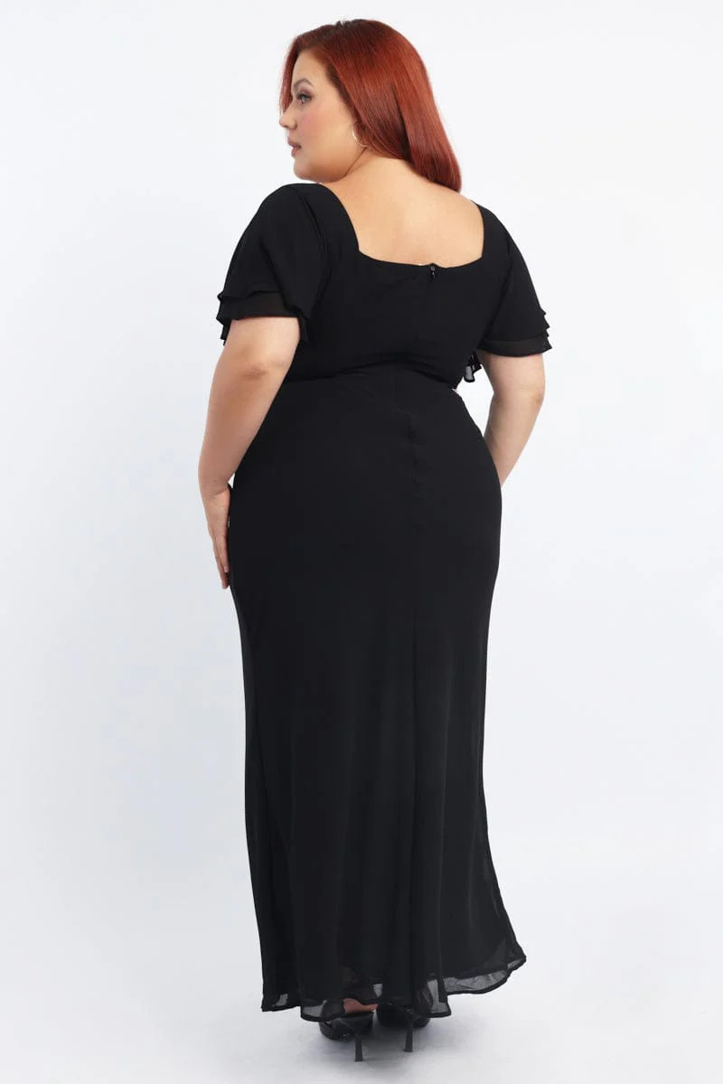 Black Sweetheart Neck Bias Maxi Dress - Image 6