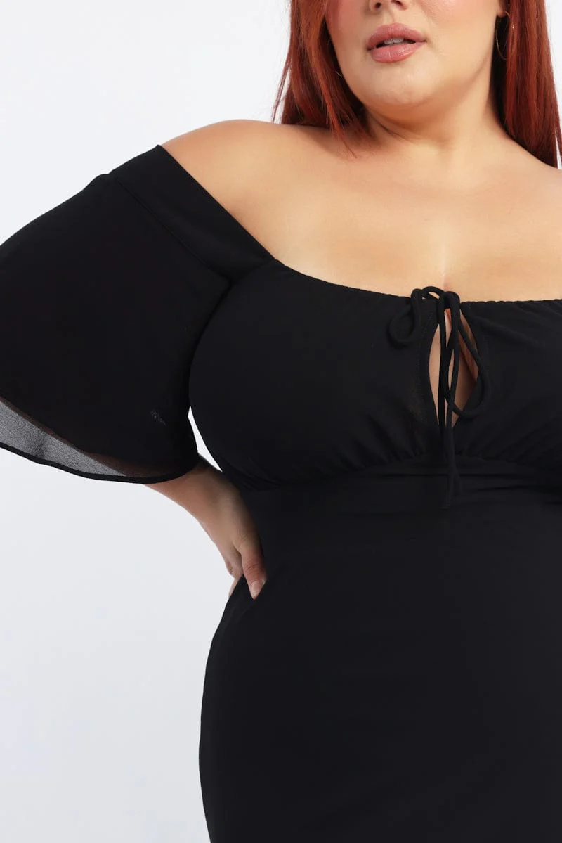 Black Sweetheart Neck Bias Maxi Dress - Image 7