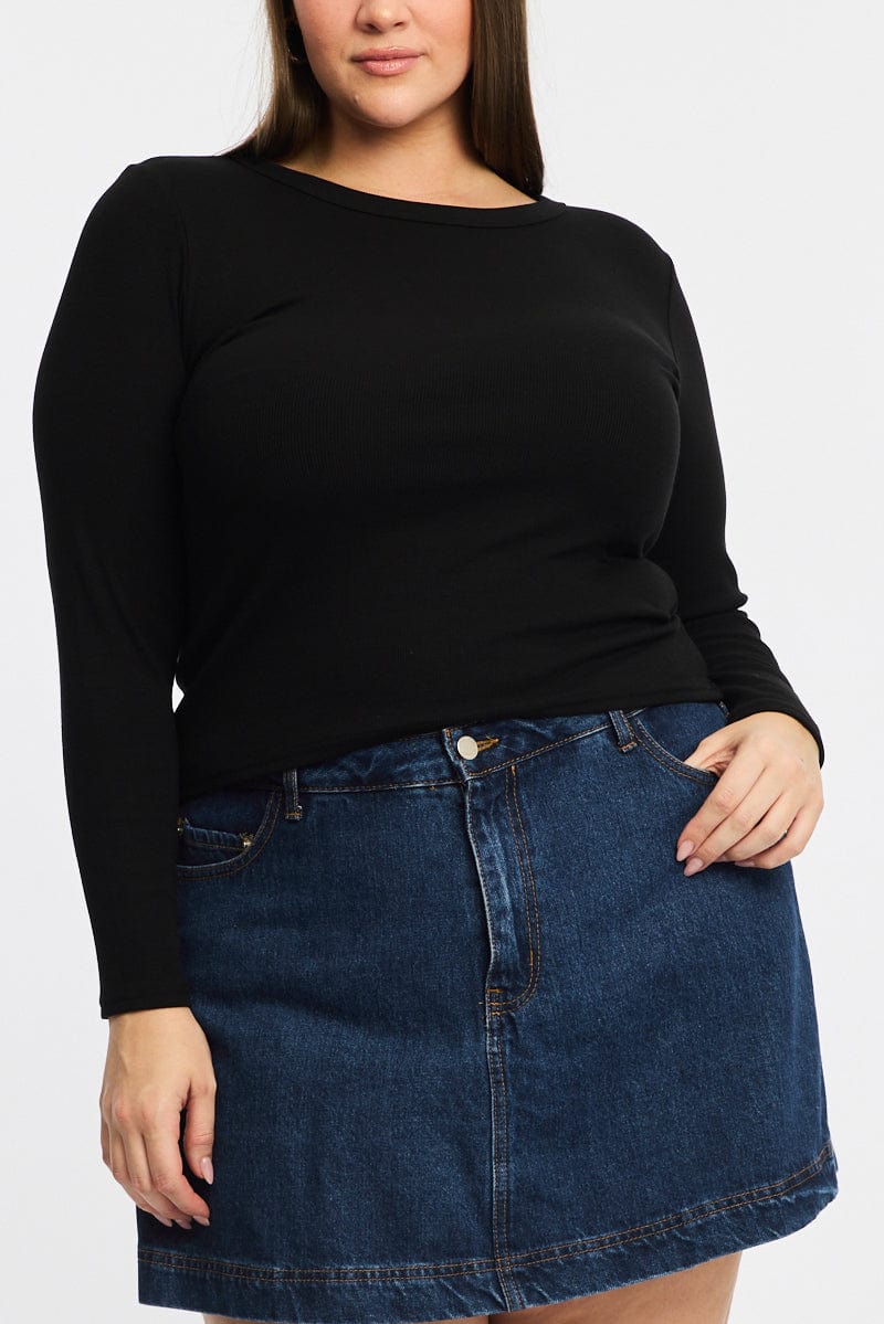 Black T-shirt Long Sleeve Crew Neck - Image 5