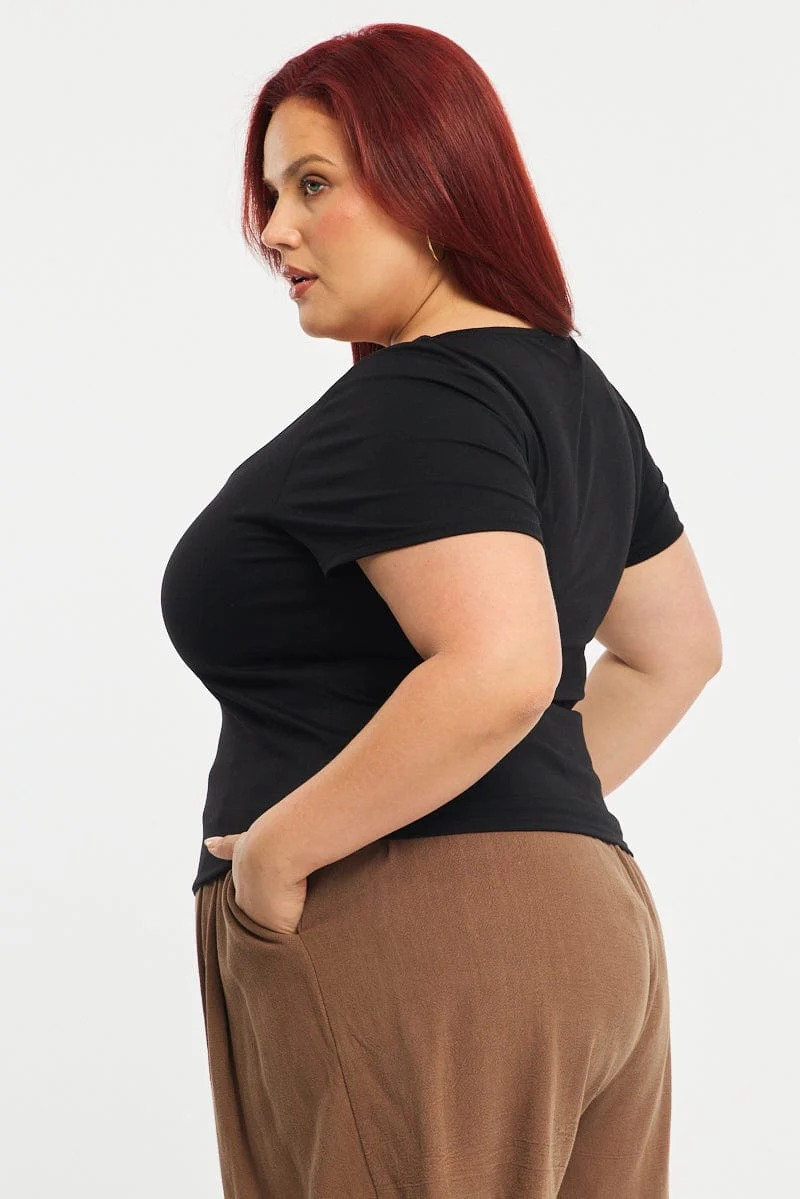 Black T-shirt Short Sleeve - Image 3