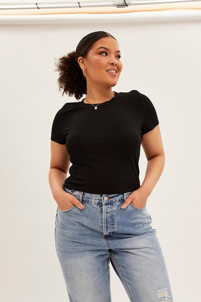 Black T-shirt Short Sleeve Crew Neck - Image 3