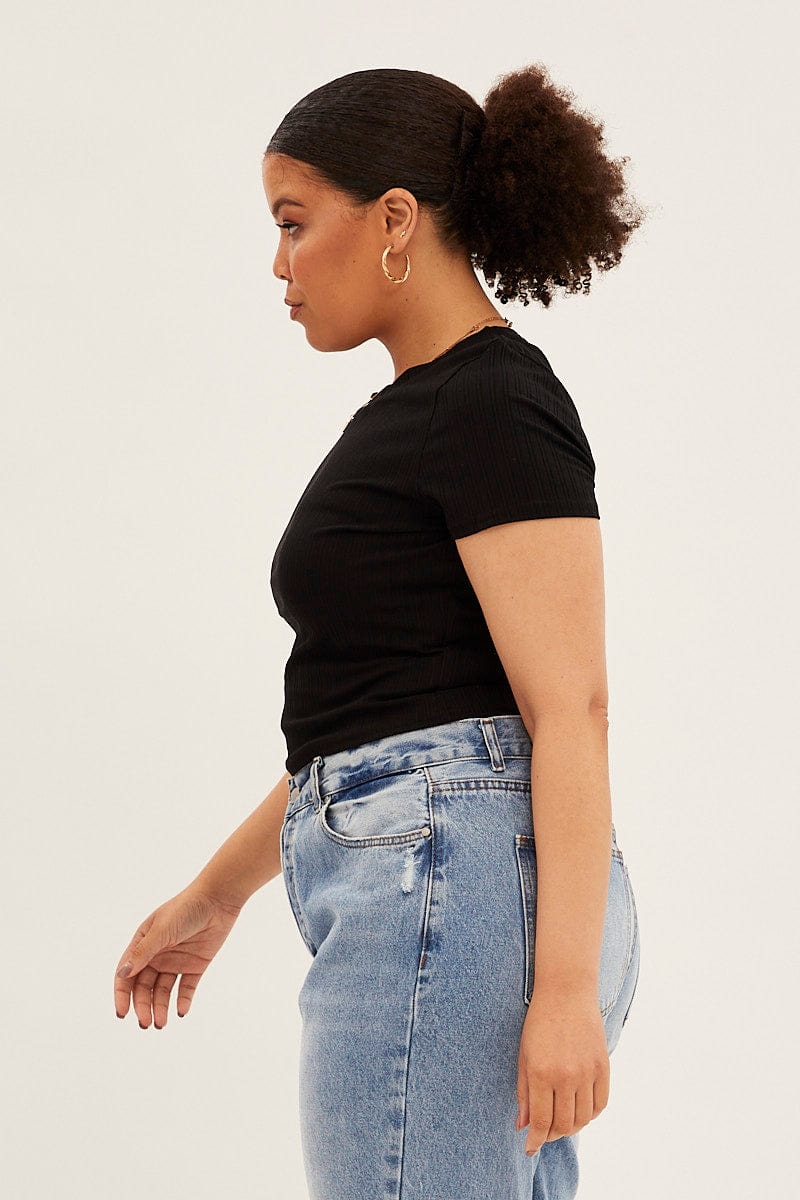 Black T-shirt Short Sleeve Crew Neck - Image 4