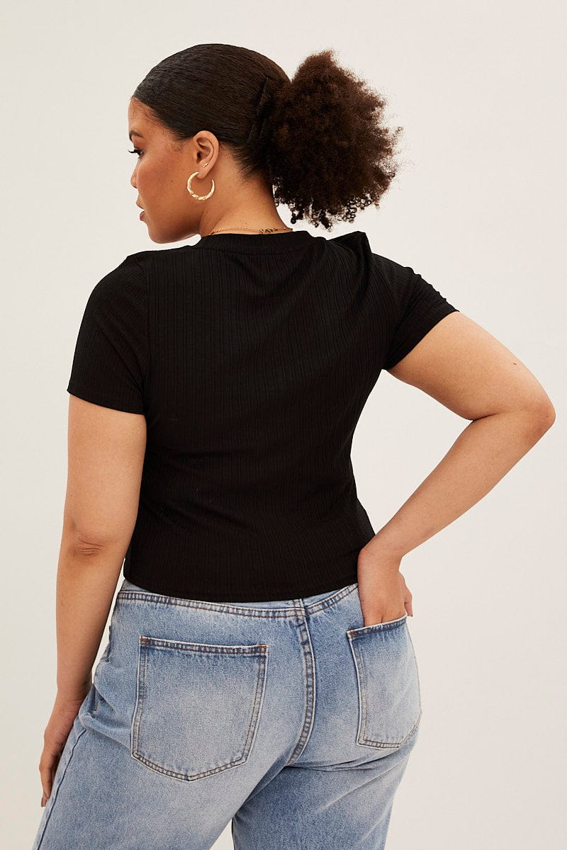 Black T-shirt Short Sleeve Crew Neck - Image 5