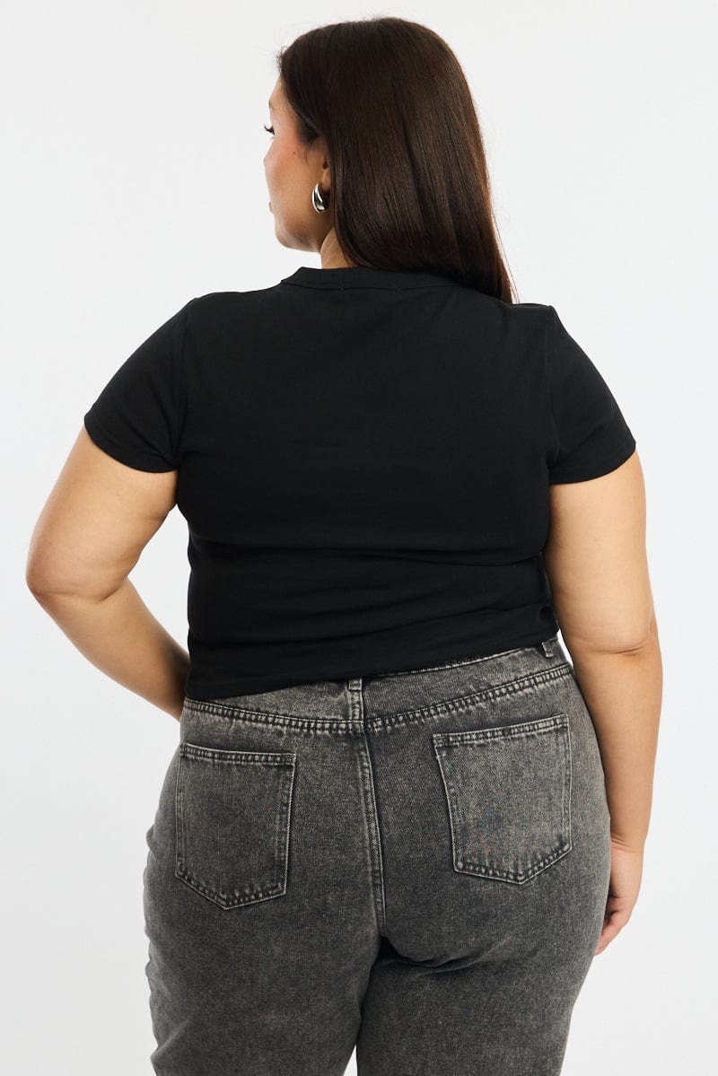 Black T-shirt Short Sleeve Crew Neck - Image 4