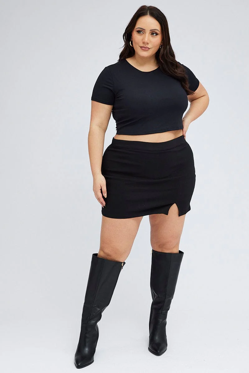 Black T-shirt Short Sleeve Crew Neck Supersoft - Image 2