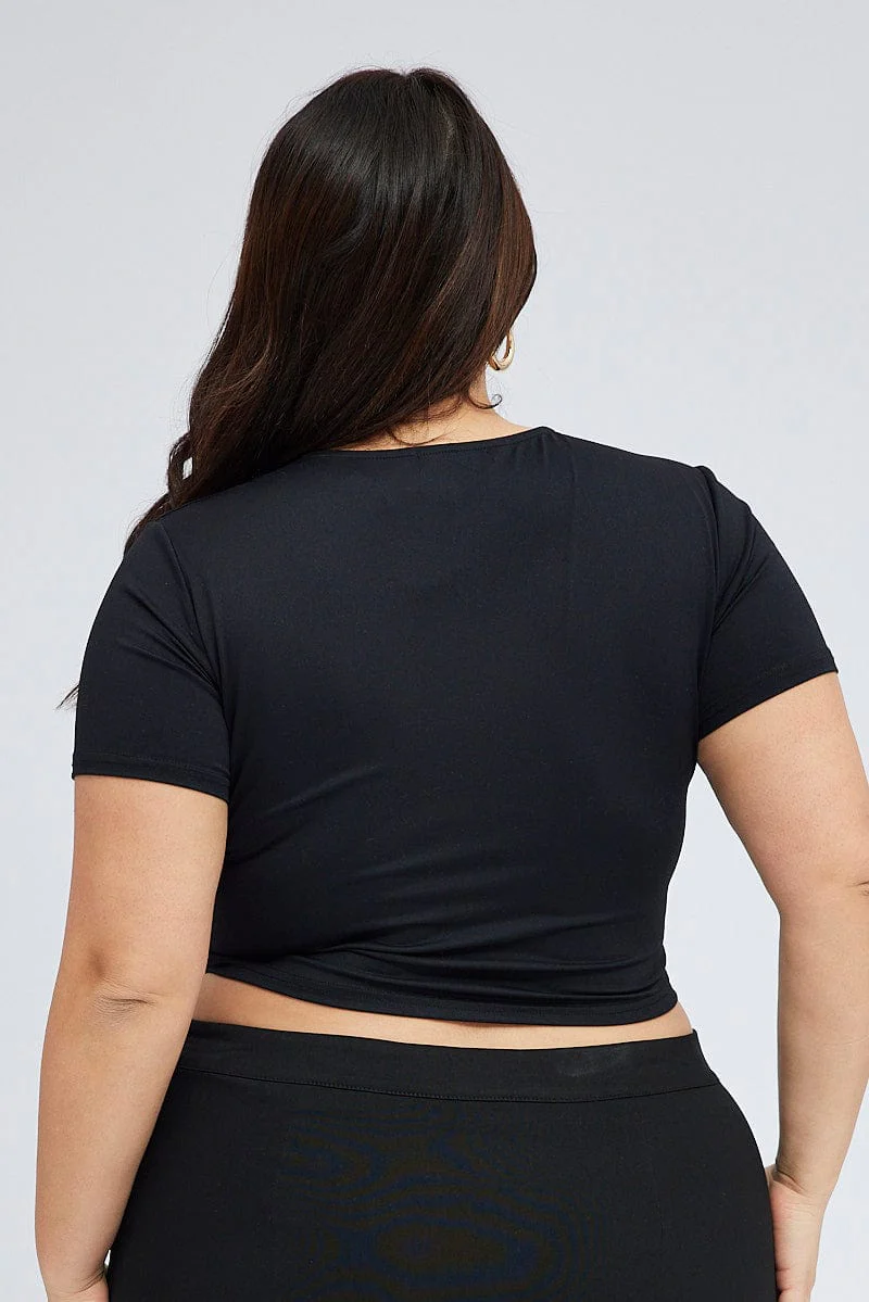 Black T-shirt Short Sleeve Crew Neck Supersoft - Image 5