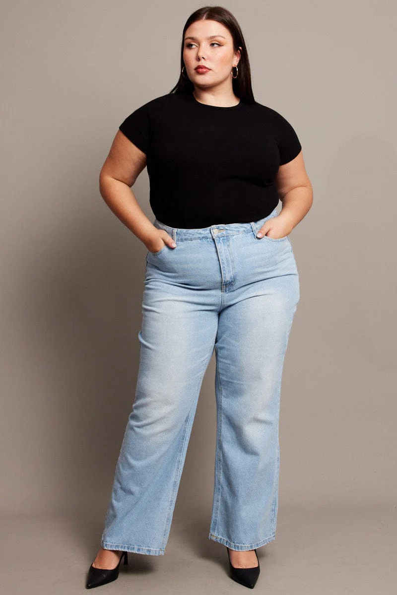 Black T-shirt Short Sleeve Round Neck - Image 2