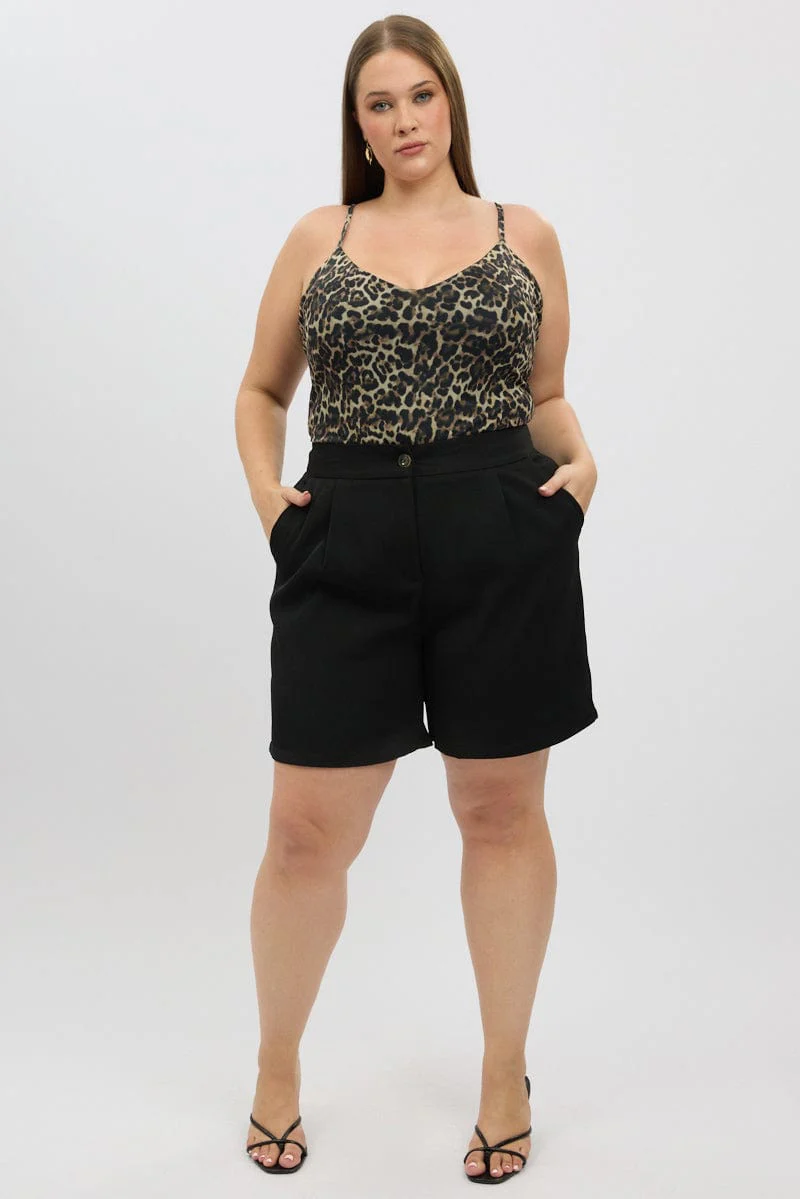 Black Tailored Longline Shorts - Image 2