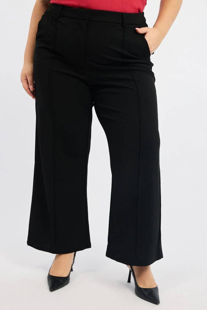 Black Tailored Work Pants - Image 2