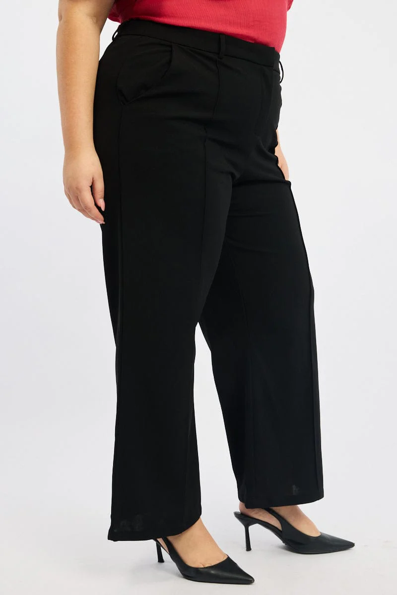 Black Tailored Work Pants - Image 3